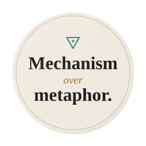 Mechanism over Metaphor Sticker (Light)