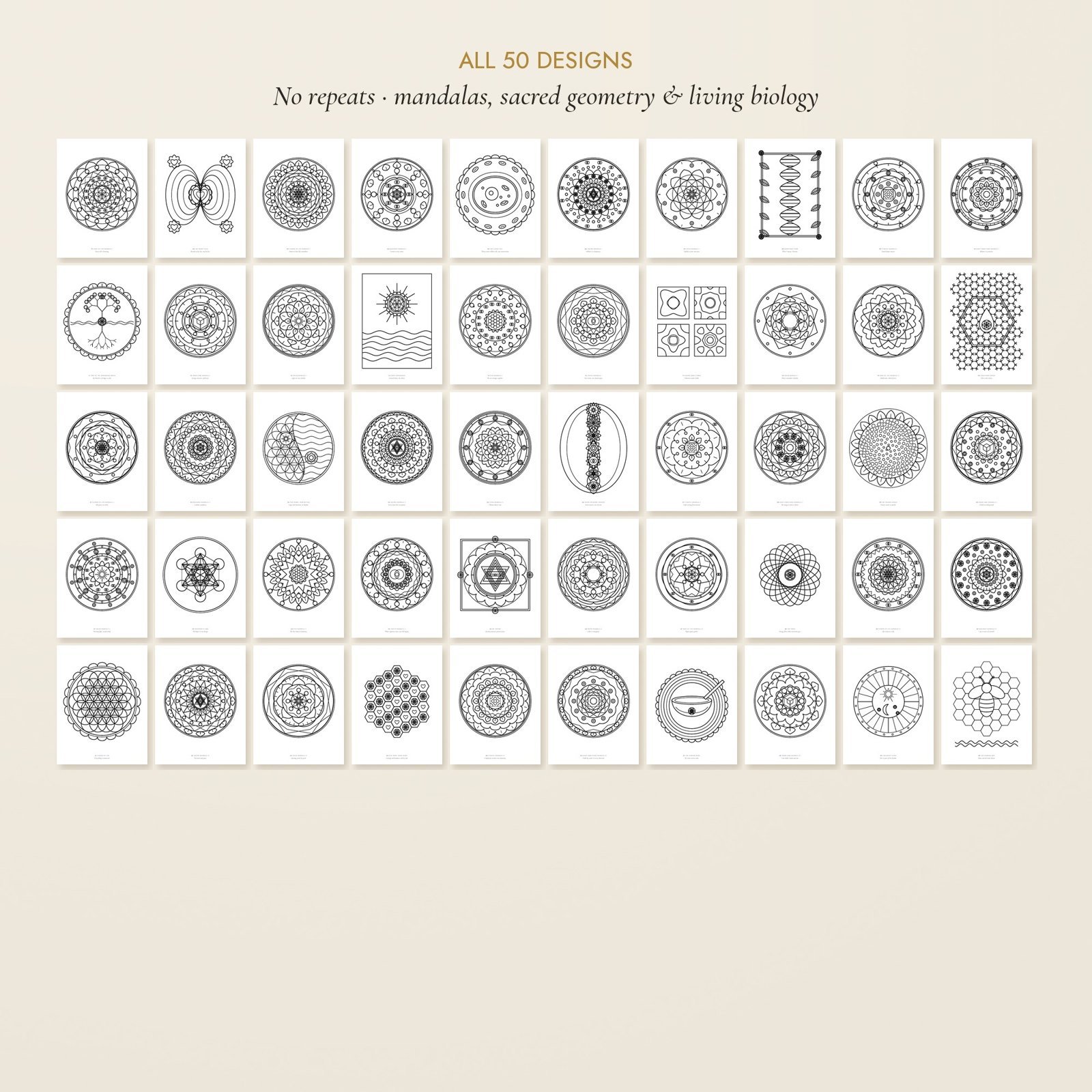 Sacred Coherence Coloring Book: 50 Printable Designs (PDF) - Image 2